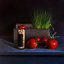 Stilleven met bieslook, 40x40cm, 2008.