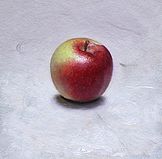 Stilleven met klein appeltje, 14x13cm, 2012.VERKOCHT
