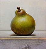 Klein stilleventje met peer, 14x15cm, 2017.