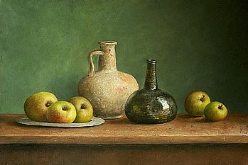 Stilleven met antieke kruik, 40x59cm, 2005. VERKOCHT