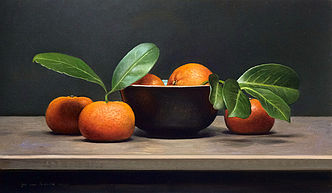 Mandarijnstilleven, 45x26cm, 2013.