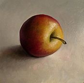 Stilleven met appel, 16x16cm, 2008. VERKOCHT