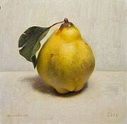 Stilleven met kweepeer, 19x18cm, 2026