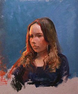 Figuur met rood licht,30x35cm