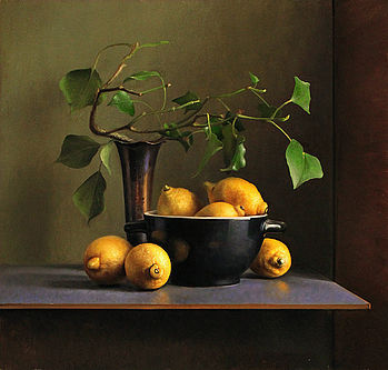 Stilleven met citroenen, 55x52cm, 2013.VERKOCHT