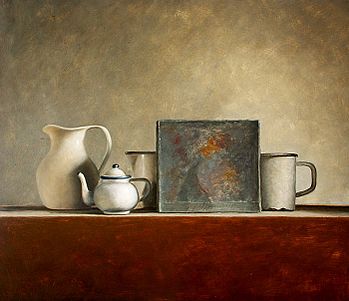 Stilleven met wit kannetje, 76x65cm, 2005 VERKOCHT