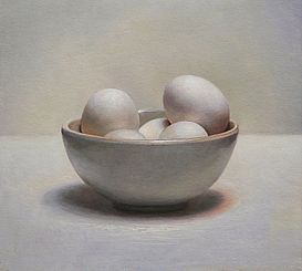 Stilleven met eieren, 33x26, 2011.VERKOCHT 