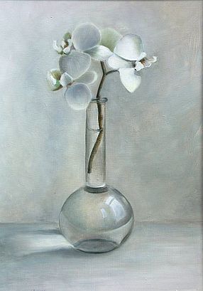 Stilleven met orchideeen, 35x50cm, 2005. VERKOCHT