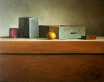 Stilleven met twee laden, 102x81cm, 2005