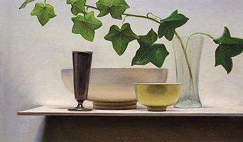 Stilleven met geel kommetje, 64x37cm, 2012. 