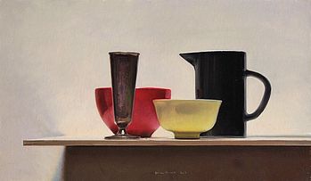 Stilleven met zwarte kan, 52x30cm, 2012.
