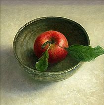 Kommetje met appel, 22x22cm, 2006. VERKOCHT