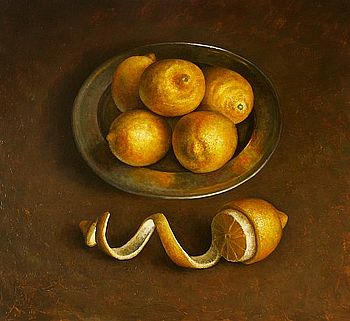 Stilleven met citroenen, 60x60cm, 2007. VERKOCHT (Prive collectie Nederland)