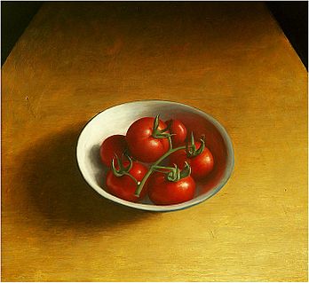 Stilleven met tomaten, 75x68cm, 2005. VERKOCHT
