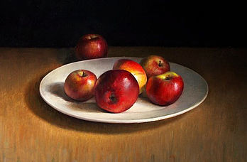 Donker appelstilleven, 65x42cm, 2010/2013.