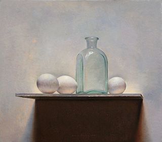 Eieren met fles, 41x35, 2012.VERKOCHT