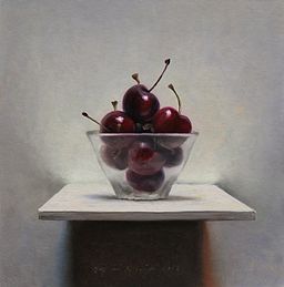 Stilleven met Kersen, 30x30cm, 2012.VERKOCHT 