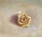 Stilleven met papieren roosje, 8x10cm, 2009. 