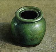 Stilleven met groen apothekerspotje, 19x18cm, 2005