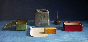 Stilleven met gekruld papiertje, 93x45cm, 2005. VERKOCHT