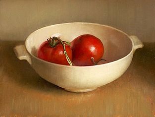 Stilleven met tomaten, 30x40cm, 2009.VERKOCHT
